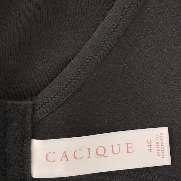 2 x CACIQUE Unlined Full Coverage No-Wire Black Bra The Cotton Collection 44C - Picture 14 of 16